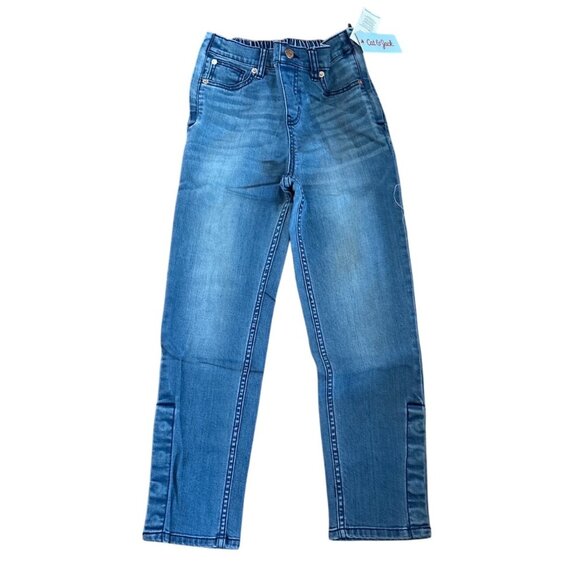 Cat & Jack Kids Jeans Adaptive Design Girl 10 Side Zipper Closure Snaps Elastic - Picture 1 of 13